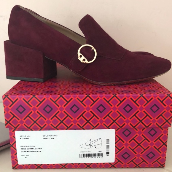 Tory Burch - Tess Loafer, Lancaster Suede, 2 inch Heel, Leather Sole, Size 9 - Picture 7 of 8